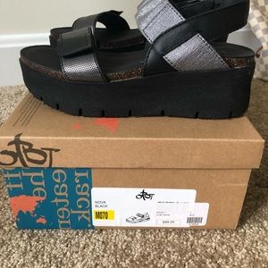 Grey and Black Wedge Sandal